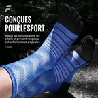 Chaussettes Foulée Mérinos Longues grises, laine mérinos thermorégulatrice pour trail
