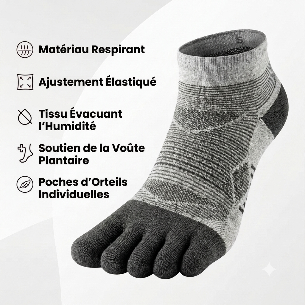Chaussettes Foulée Sport Coolmax, détail de la technologie Coolmax respirante