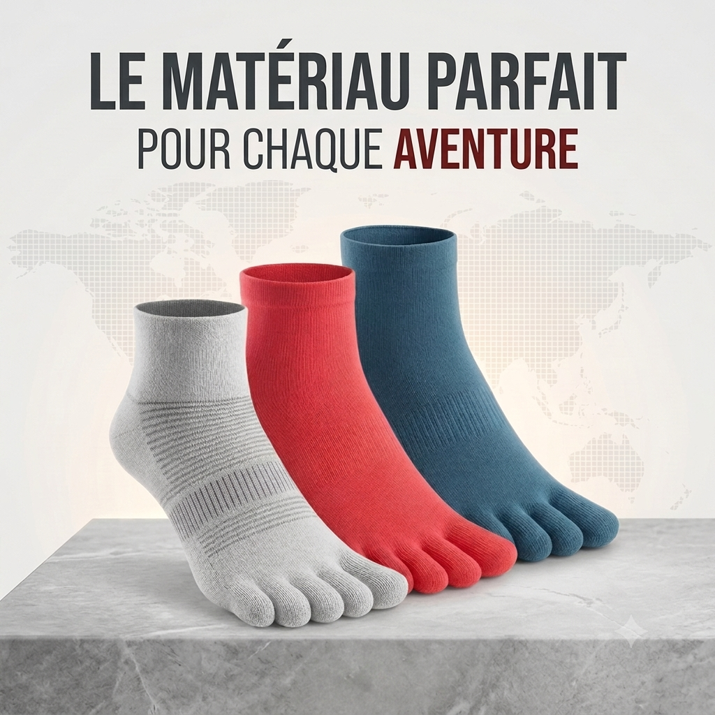 Chaussettes Foulée Running Coolmax, détail de la fibre Coolmax respirante