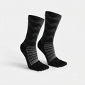 Chaussettes Foulée Mérinos Longues noires à 5 orteils, chaussettes trail en laine mérinos