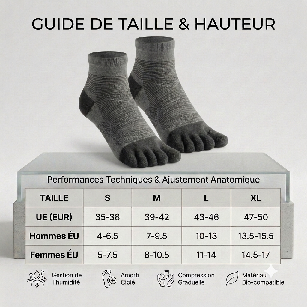Chaussettes Foulée Sport Coolmax, gros plan sur le tissu technique respirant